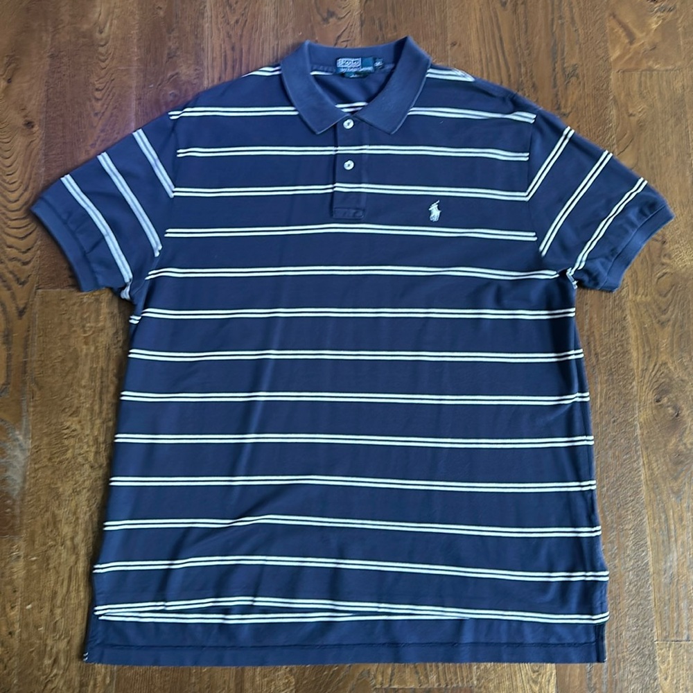 POLO by Ralph Lauren, XXL, Dark Blue, White Stripes